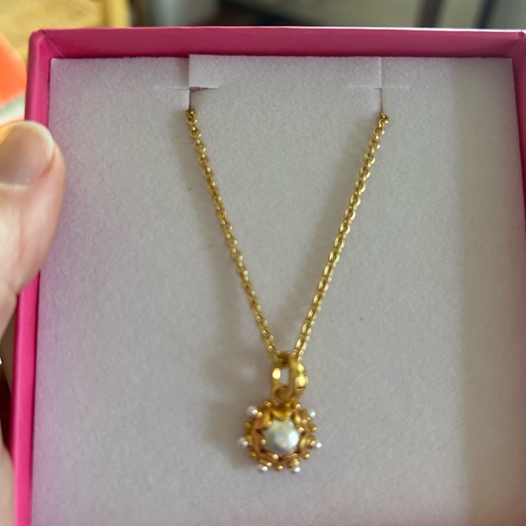 NWT Gresham Gold Necklace Pearl Pendant - Picture 3 of 6